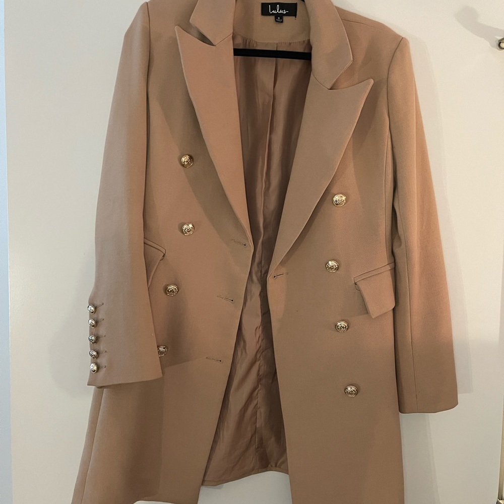 Camel colored light overcoat